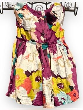 Cherokee Girls Floral Print Purple Fit-&-Flare Dress SZ 3T